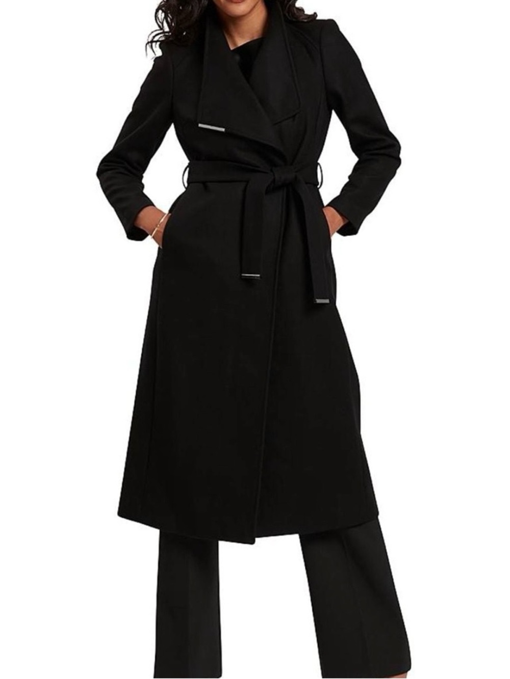 Ted Baker Black Belted Long Trench Coat